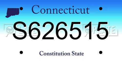 S626515 Connecticut License Plate