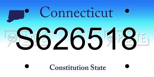 S626518 Connecticut License Plate