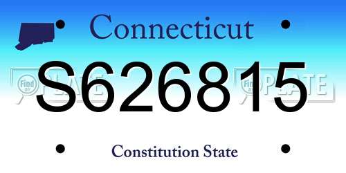 S626815 Connecticut License Plate
