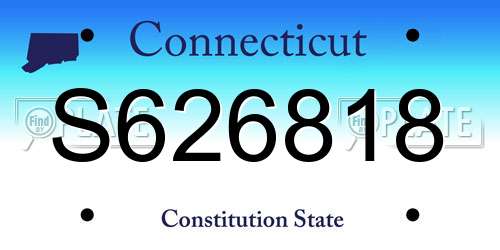 S626818 Connecticut License Plate