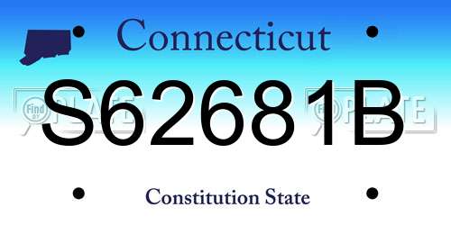 S62681B Connecticut License Plate