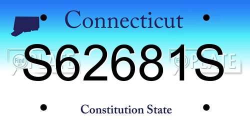 S62681S Connecticut License Plate