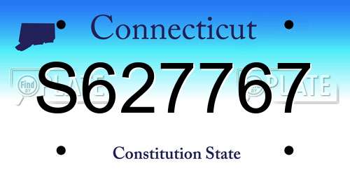 S627767 Connecticut License Plate