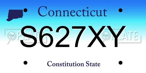 S627XY Connecticut License Plate