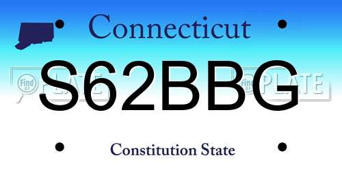 S62BBG Connecticut License Plate