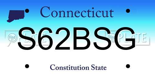 S62BSG Connecticut License Plate