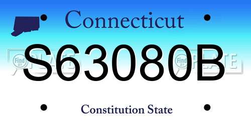 S63080B Connecticut License Plate