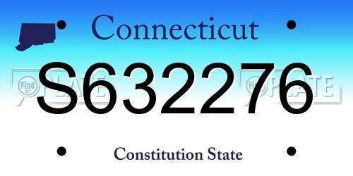 S632276 Connecticut License Plate