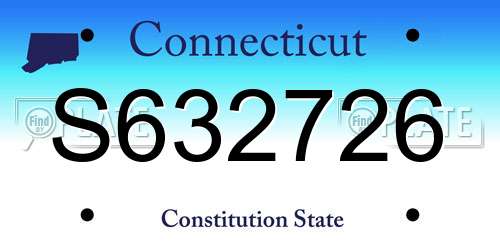 S632726 Connecticut License Plate
