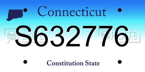 S632776 Connecticut License Plate