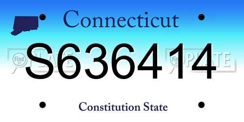 S636414 Connecticut License Plate