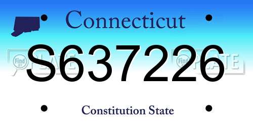 S637226 Connecticut License Plate