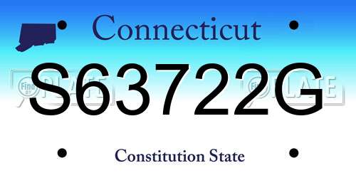 S63722G Connecticut License Plate