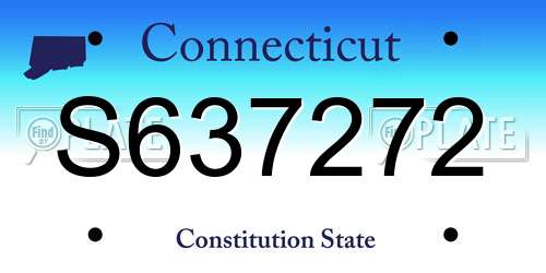 S637272 Connecticut License Plate