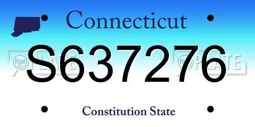 S637276 Connecticut License Plate