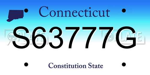 S63777G Connecticut License Plate