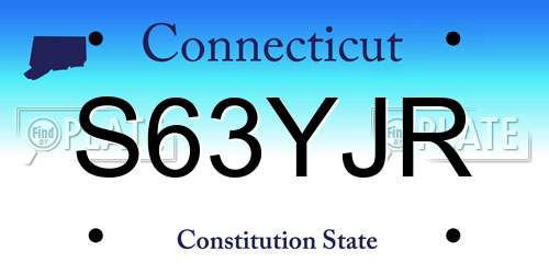 S63YJR Connecticut License Plate