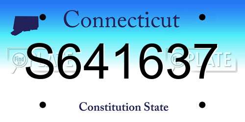 S641637 Connecticut License Plate