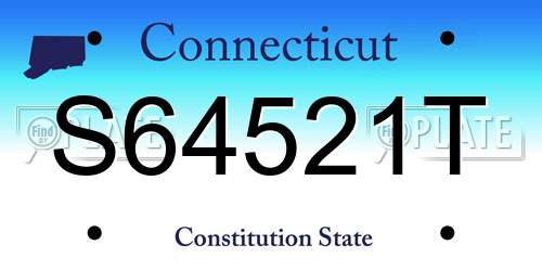 S64521T Connecticut License Plate