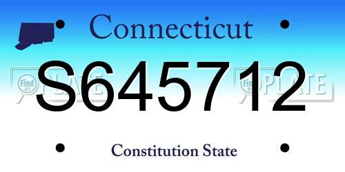 S645712 Connecticut License Plate