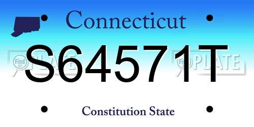 S64571T Connecticut License Plate