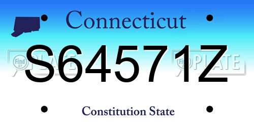 S64571Z Connecticut License Plate