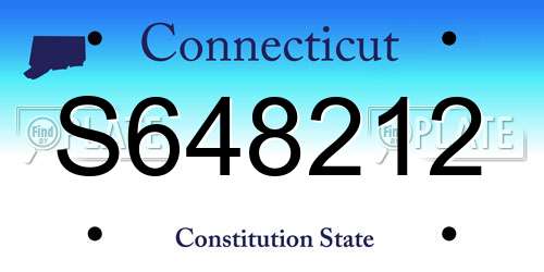 S648212 Connecticut License Plate