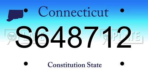 S648712 Connecticut License Plate