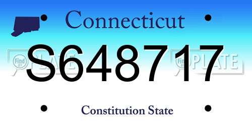 S648717 Connecticut License Plate