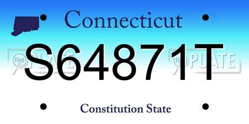 S64871T Connecticut License Plate