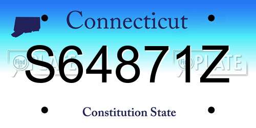 S64871Z Connecticut License Plate