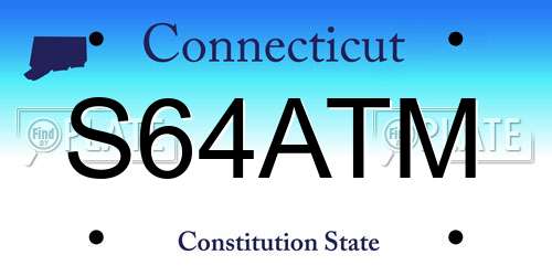 S64ATM Connecticut License Plate
