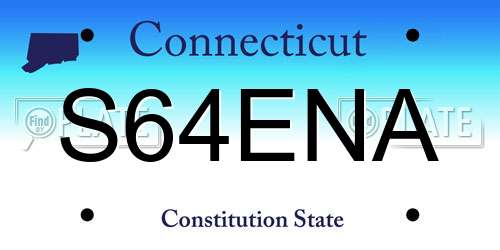 S64ENA Connecticut License Plate