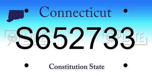 S652733 Connecticut License Plate