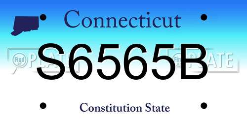 S6565B Connecticut License Plate