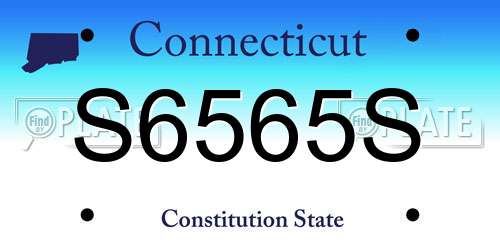S6565S Connecticut License Plate