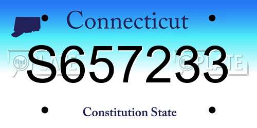S657233 Connecticut License Plate