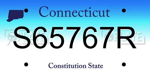 S65767R Connecticut License Plate
