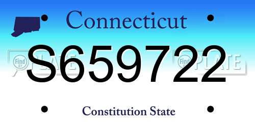 S659722 Connecticut License Plate