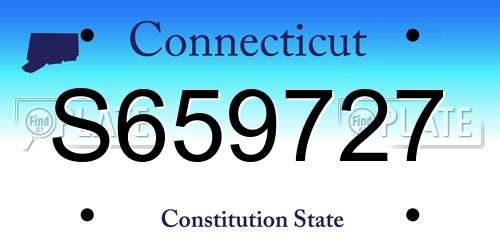 S659727 Connecticut License Plate