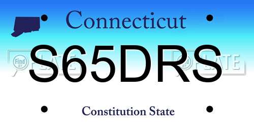 S65DRS Connecticut License Plate