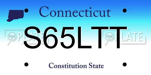 S65LTT Connecticut License Plate