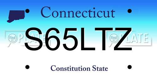 S65LTZ Connecticut License Plate