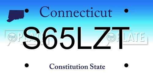 S65LZT Connecticut License Plate