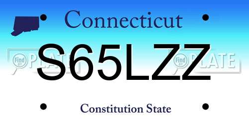 S65LZZ Connecticut License Plate