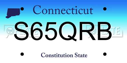 S65QRB Connecticut License Plate