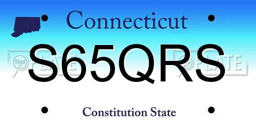S65QRS Connecticut License Plate