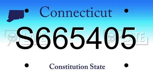 S665405 Connecticut License Plate