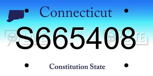 S665408 Connecticut License Plate