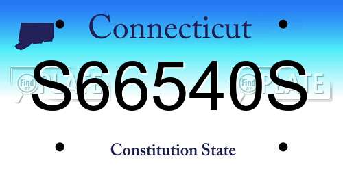 S66540S Connecticut License Plate